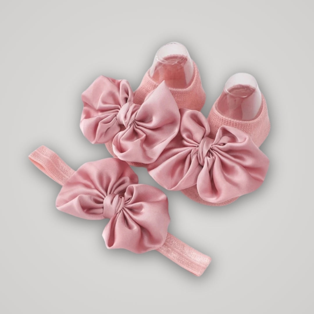 Baby Girl Bow Headband & Socks Set