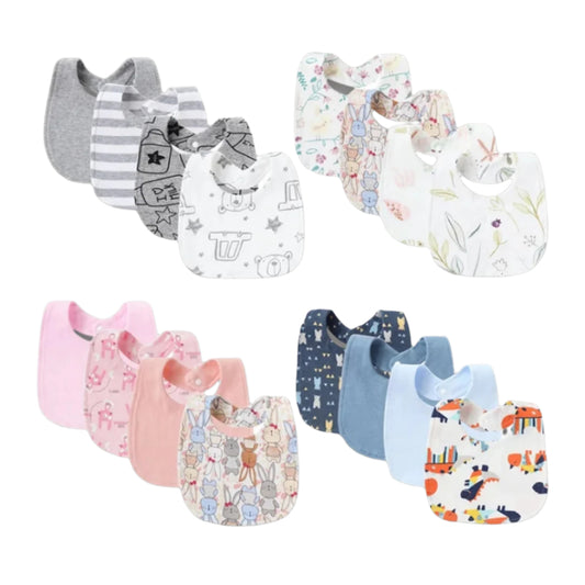 Cotton Baby Bibs - 4Pcs