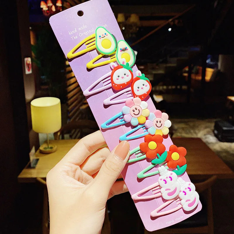 10-Piece Cartoon Hairpin Set