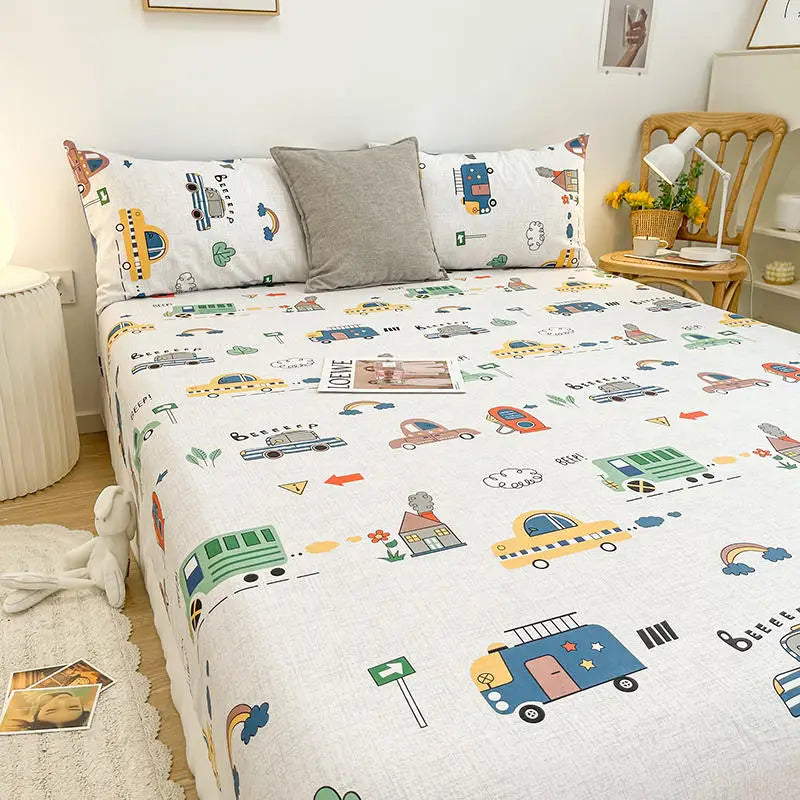 Cartoon Print Fitted Sheet