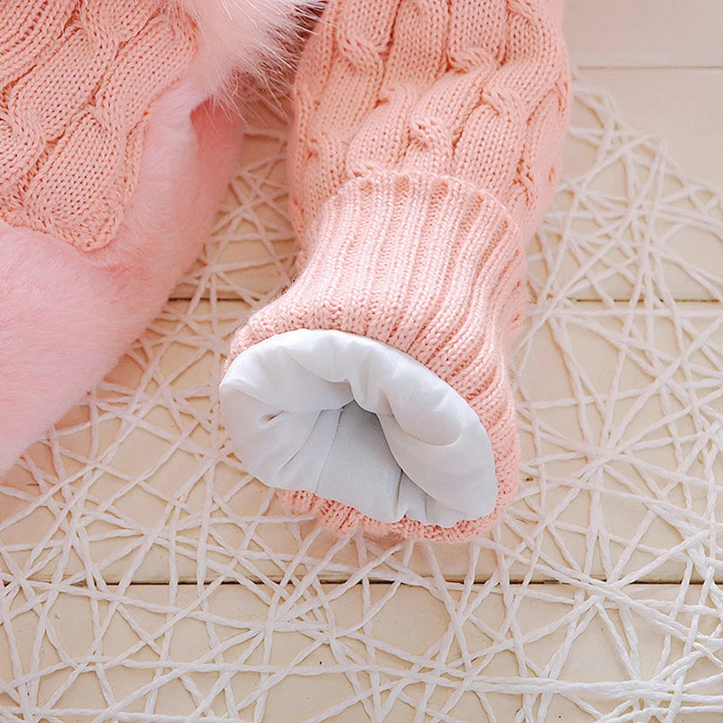 Plush Hooded Winter Jacket for Girls