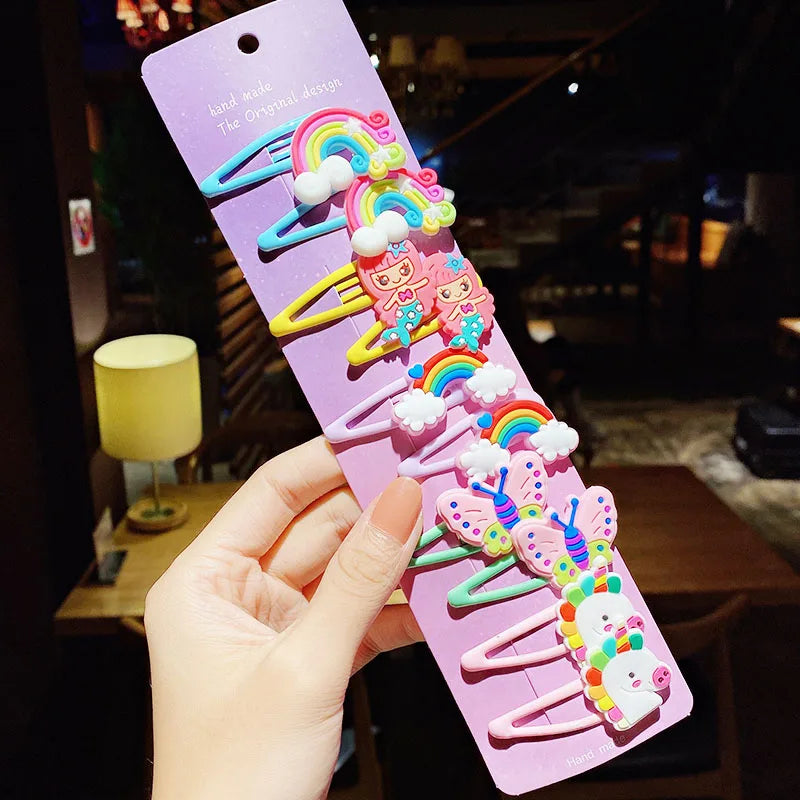 10-Piece Cartoon Hairpin Set
