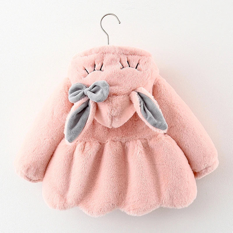 Plush Winter Coat with Rabbit Ears