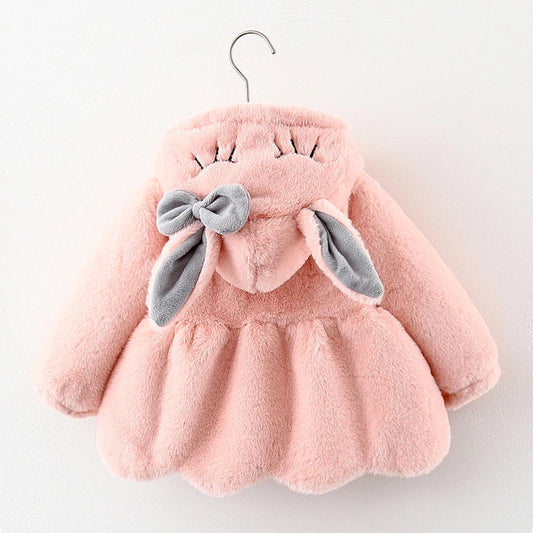 Plush Winter Coat with Rabbit Ears