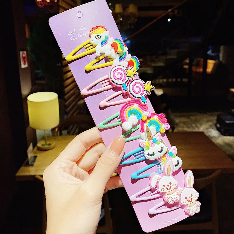 10-Piece Cartoon Hairpin Set