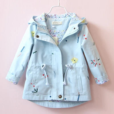 Girls' Embroidered Windbreaker Jacket