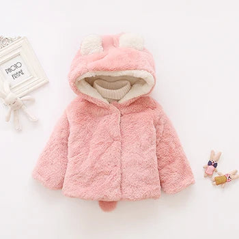 Plush Winter Coat with Rabbit Ears