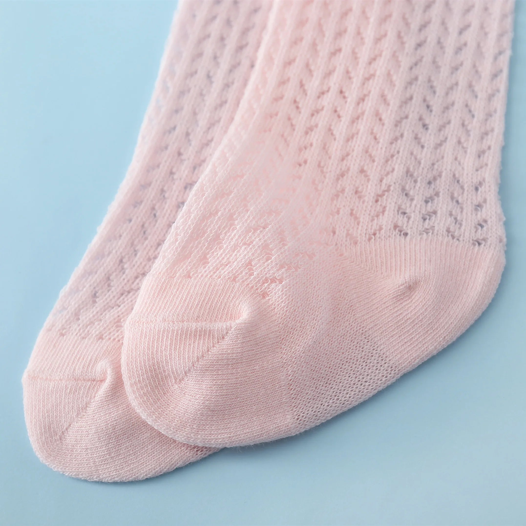 Bow Mesh Knee-High Socks