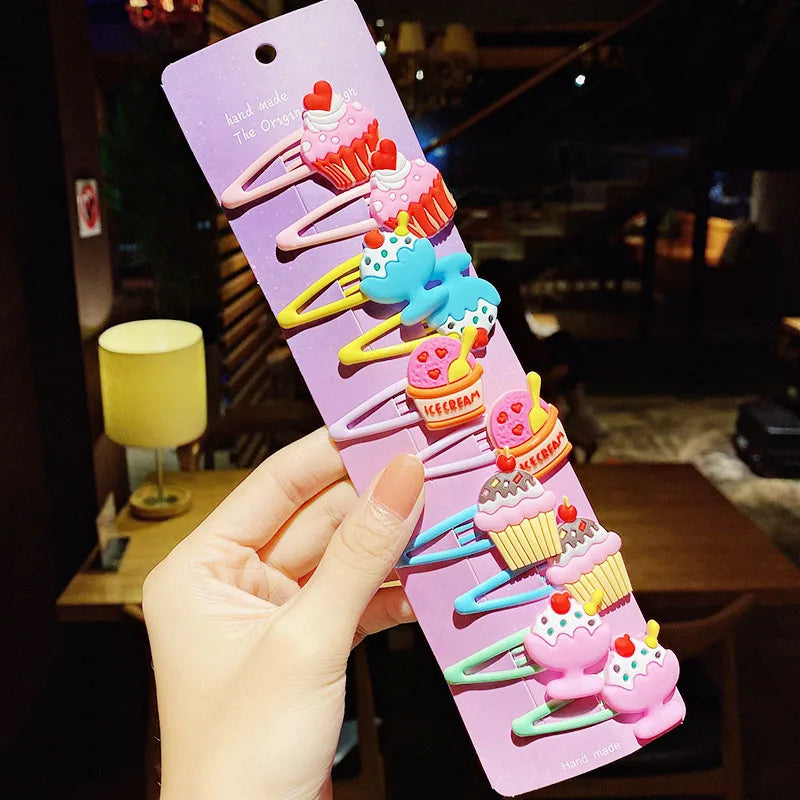 10-Piece Cartoon Hairpin Set
