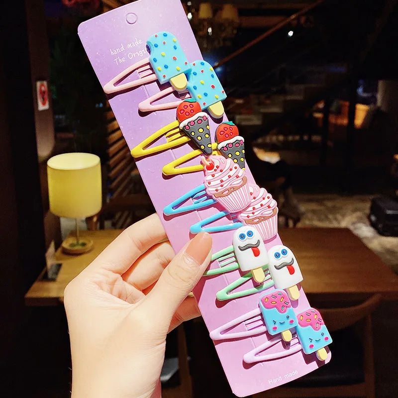 10-Piece Cartoon Hairpin Set