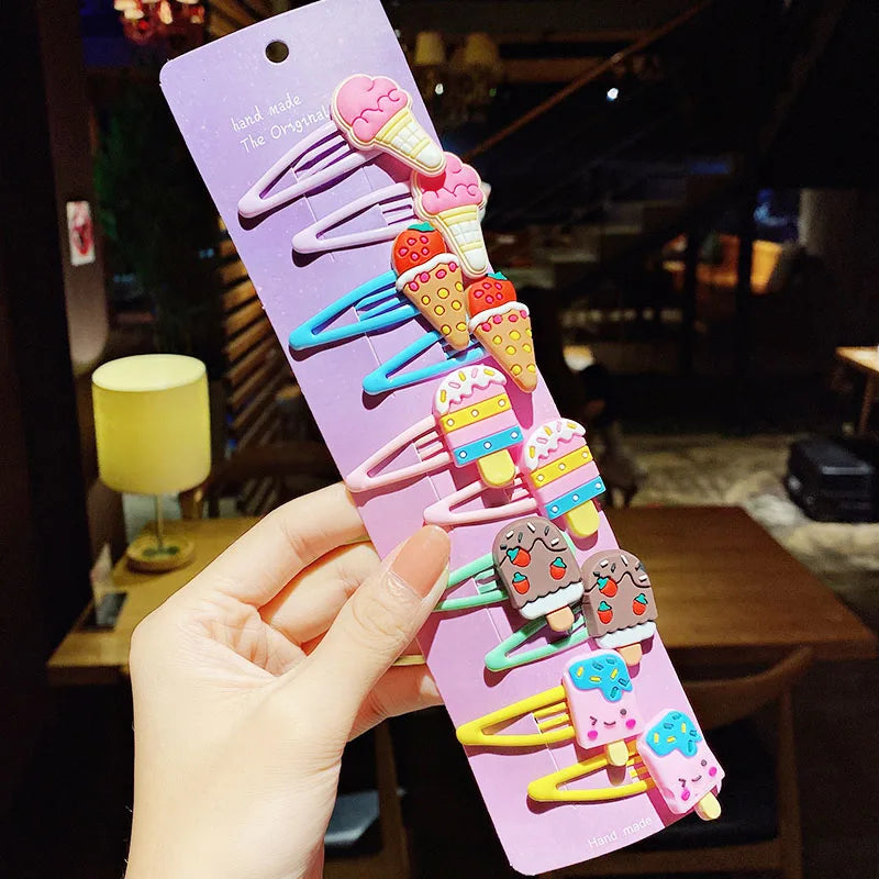 10-Piece Cartoon Hairpin Set