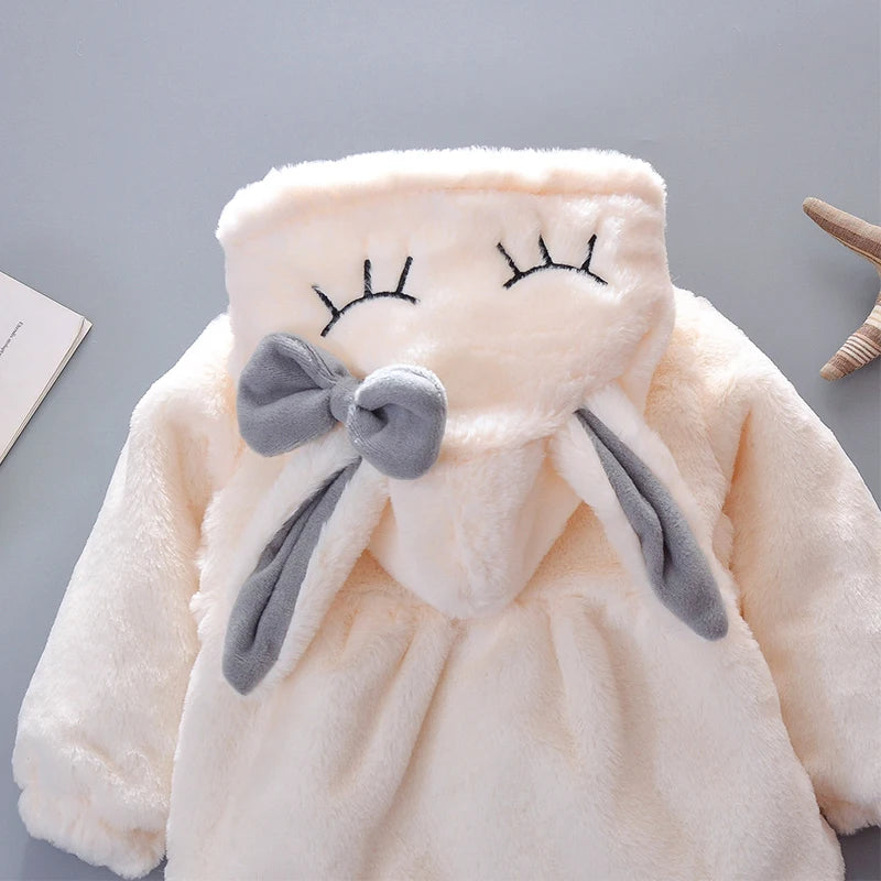 Plush Winter Coat with Rabbit Ears