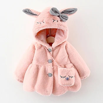 Plush Winter Coat with Rabbit Ears