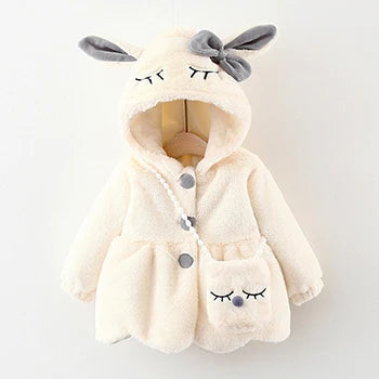 Plush Winter Coat with Rabbit Ears