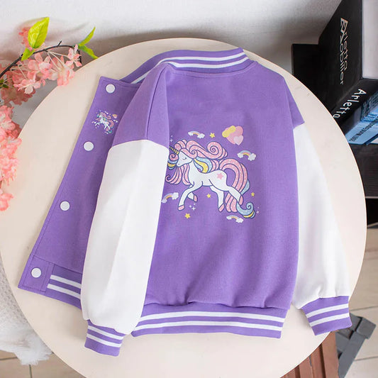 Girls’ Unicorn Baseball Jacket