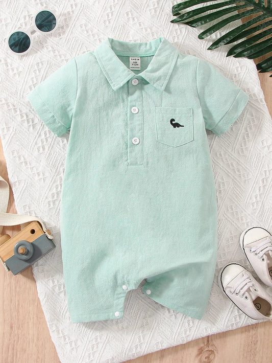 Dino Embroidered Baby Romper