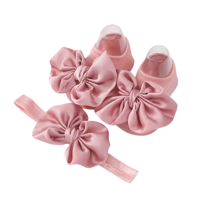 Baby Girl Bow Headband & Socks Set