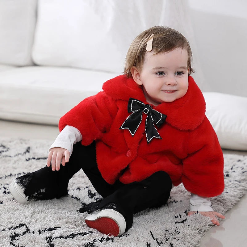 Girls’ Faux Fur Princess Cloak