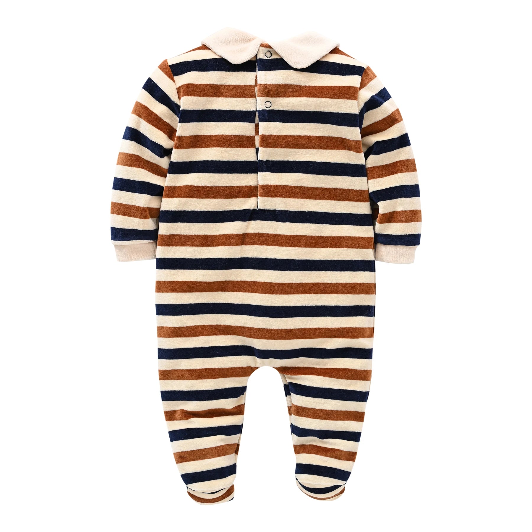 Striped Velour Baby Romper