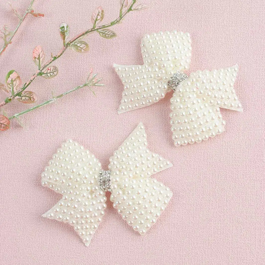 Pearl Hair Bow Clips - 2 Pcs