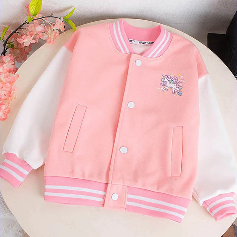 Girls’ Unicorn Baseball Jacket