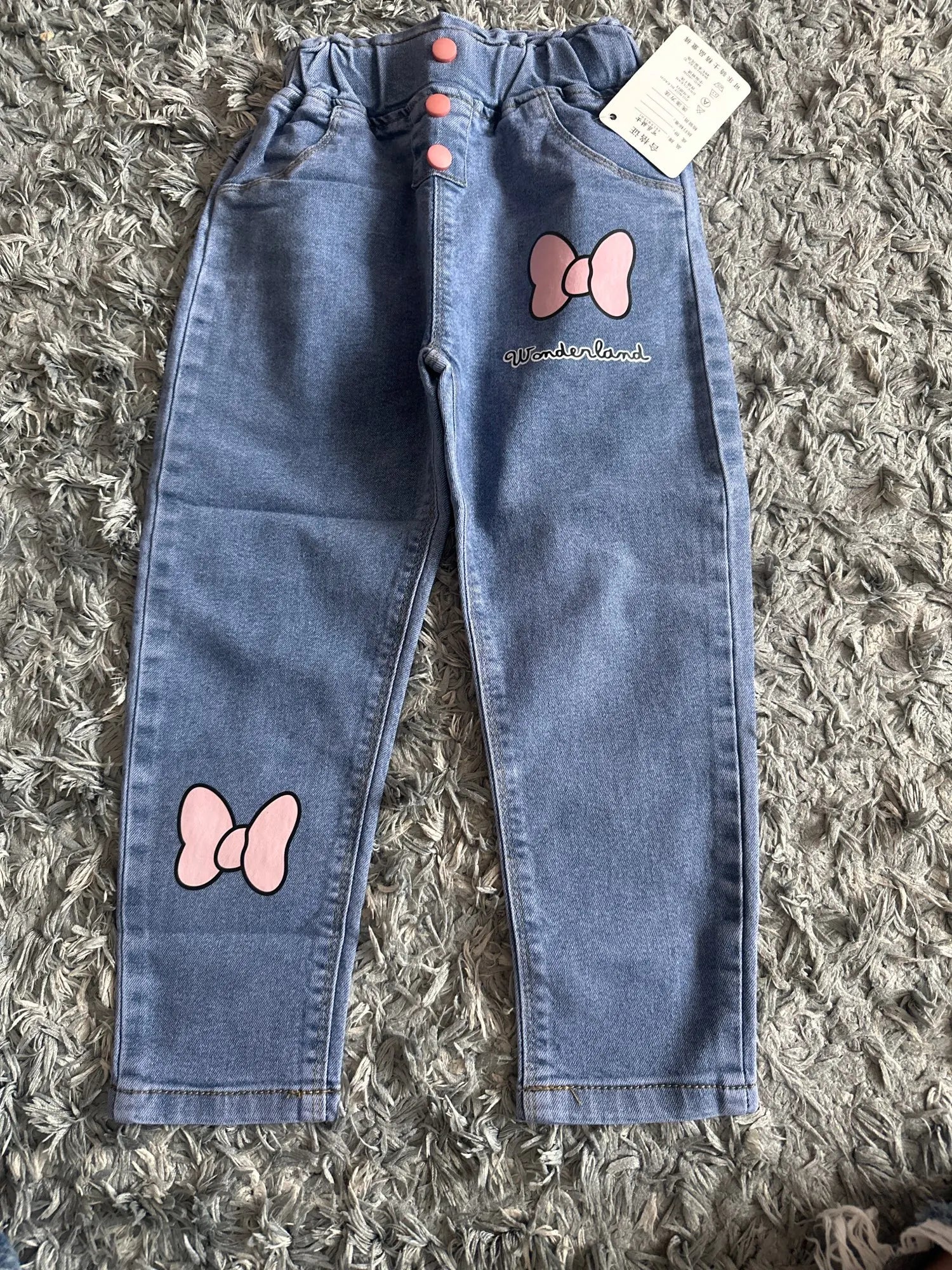 Girls' Graffiti Print Denim Pants