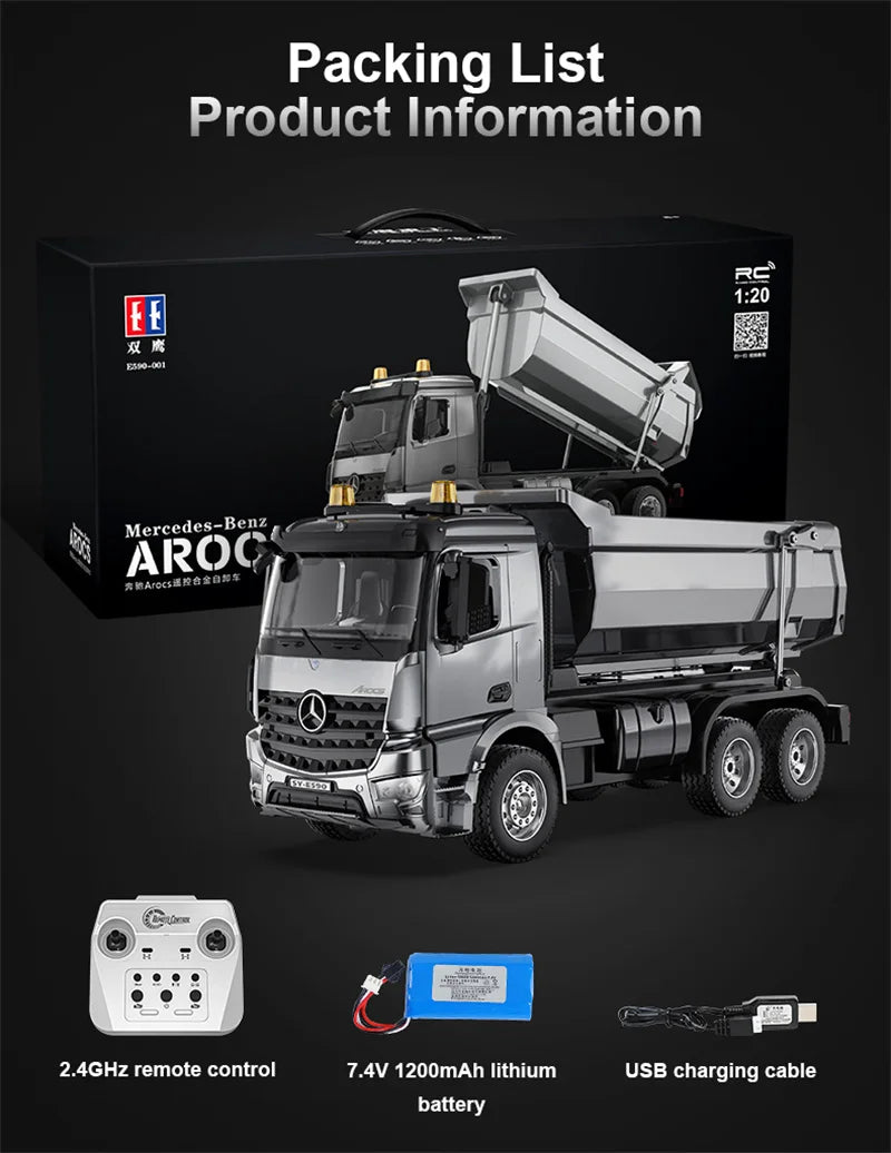 Large Rc Excavator 1:16 3 in1 Alloy Truck E590 Remote Control Engineering Vehicle - Volvo licensed
