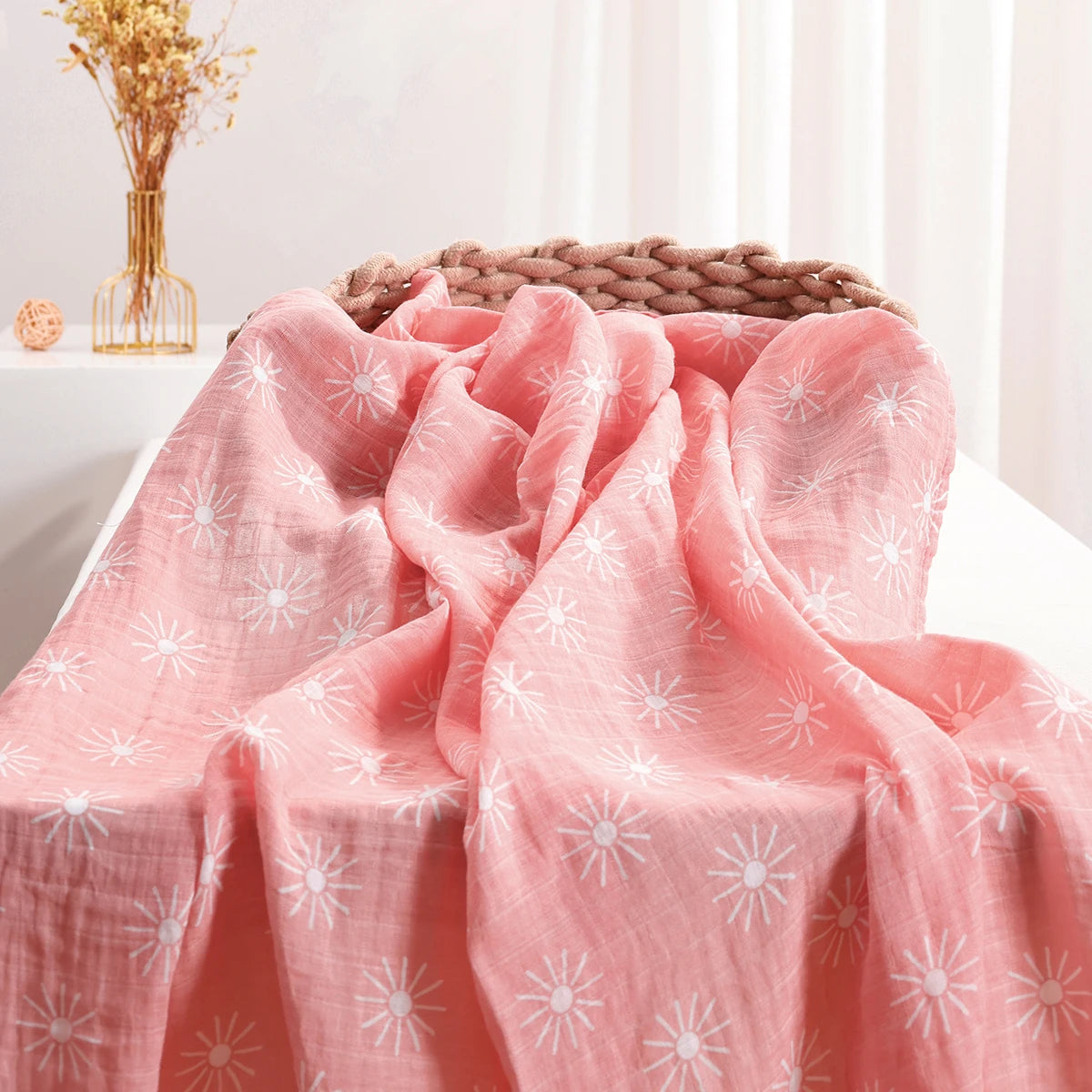 3-Pcs Cotton Swaddle Blanket Set