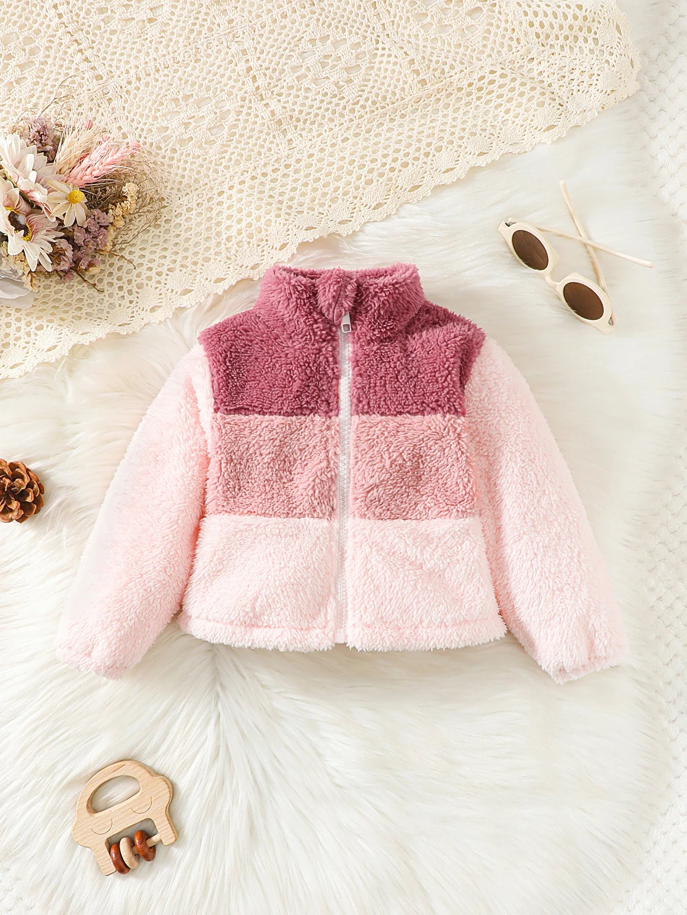 Girl's Plush Zipper Jacket