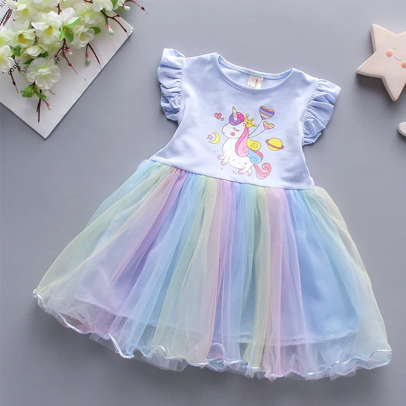 Girls Summer Unicorn Dress