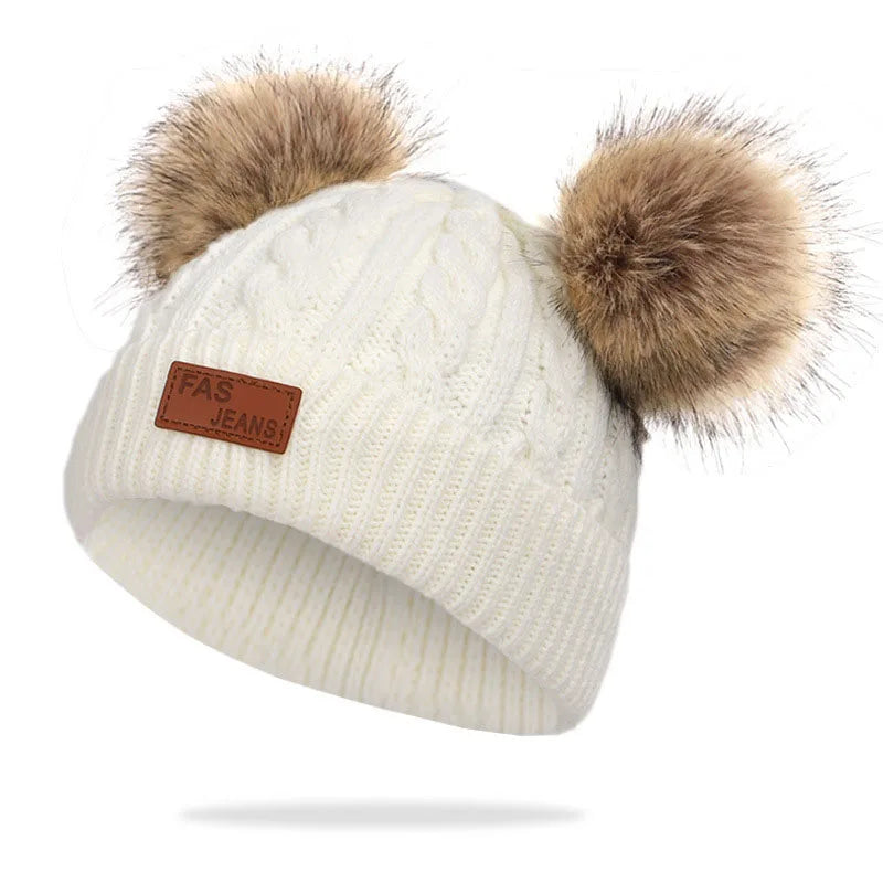 Double Wool Pompom Beanie