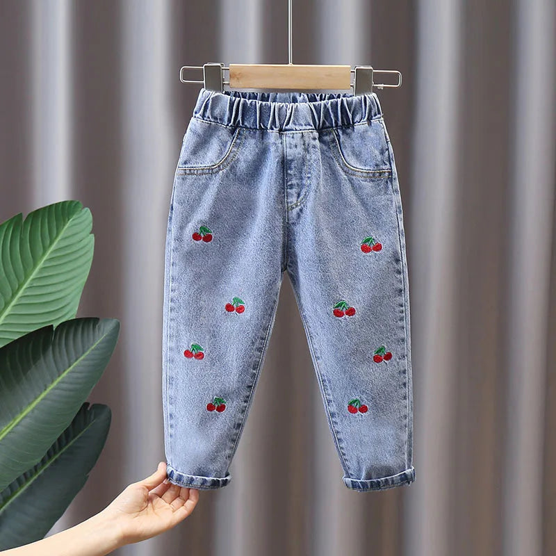Girls' Graffiti Print Denim Pants