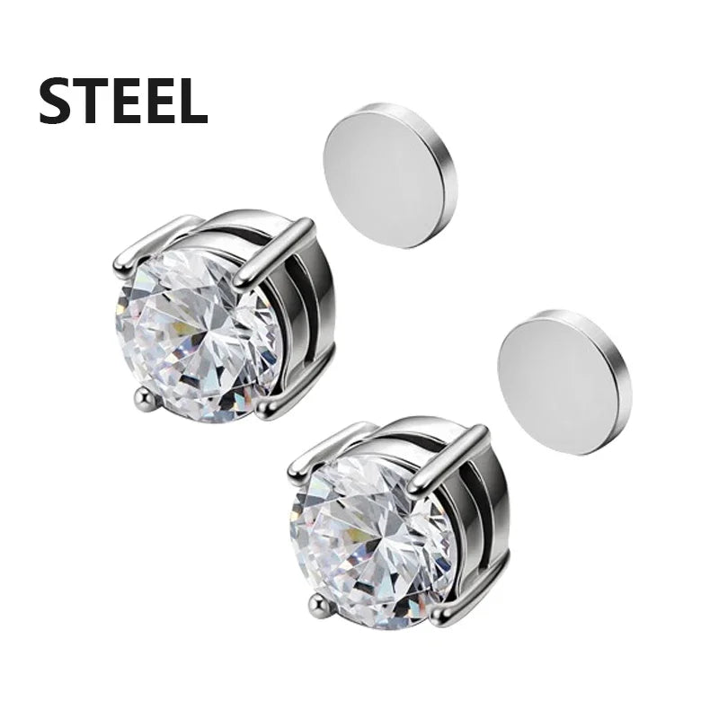 Magnetic Zircon Stud Earrings