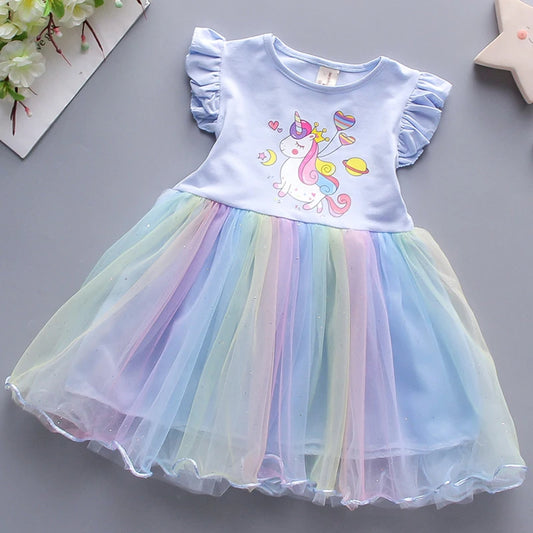 Girls Summer Unicorn Dress