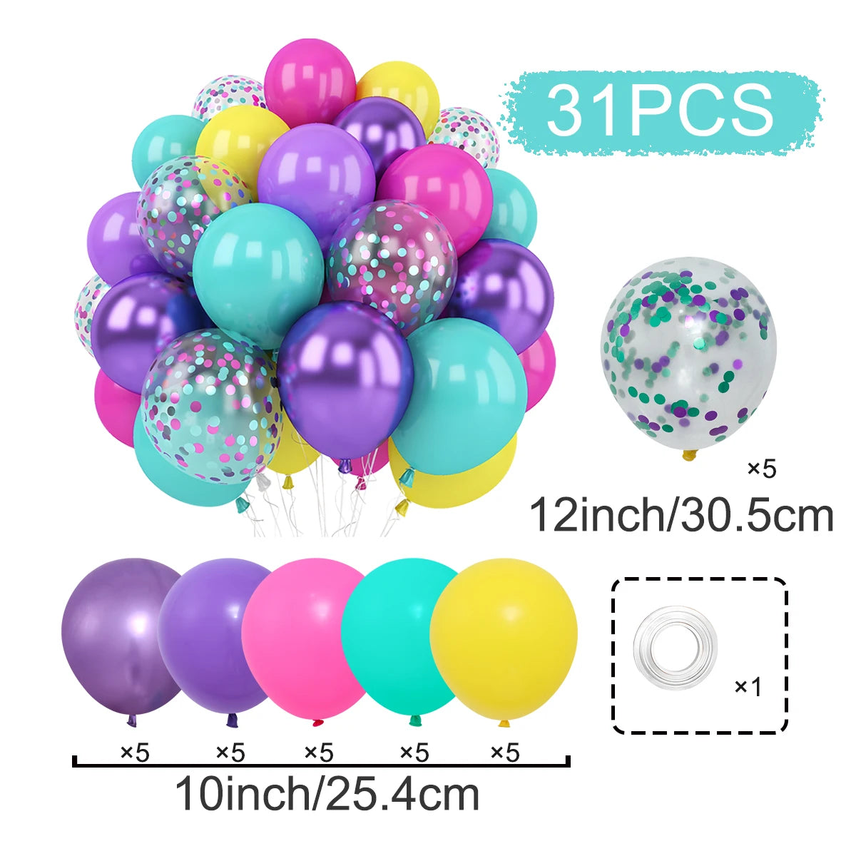 Confetti & Latex Balloon Set