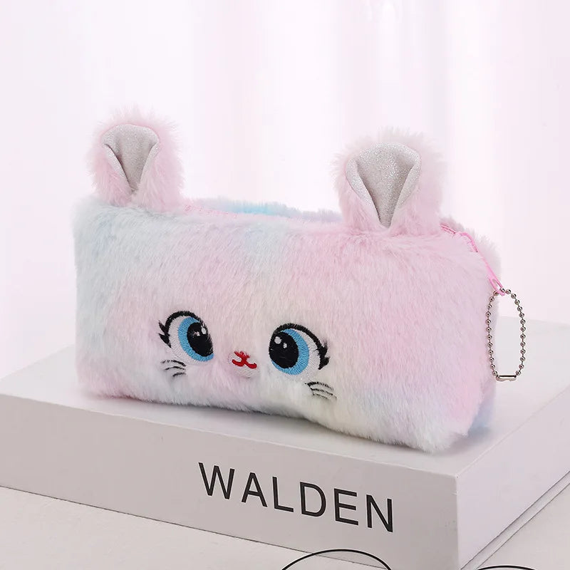 Cat Plush Zipper Pencil Case