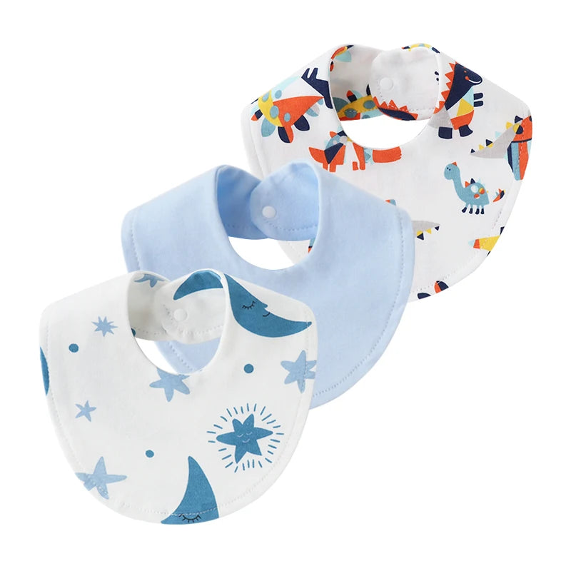 Cotton Baby Bibs - 3Pc