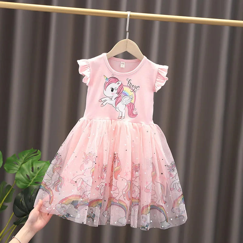 Girls Summer Unicorn Dress