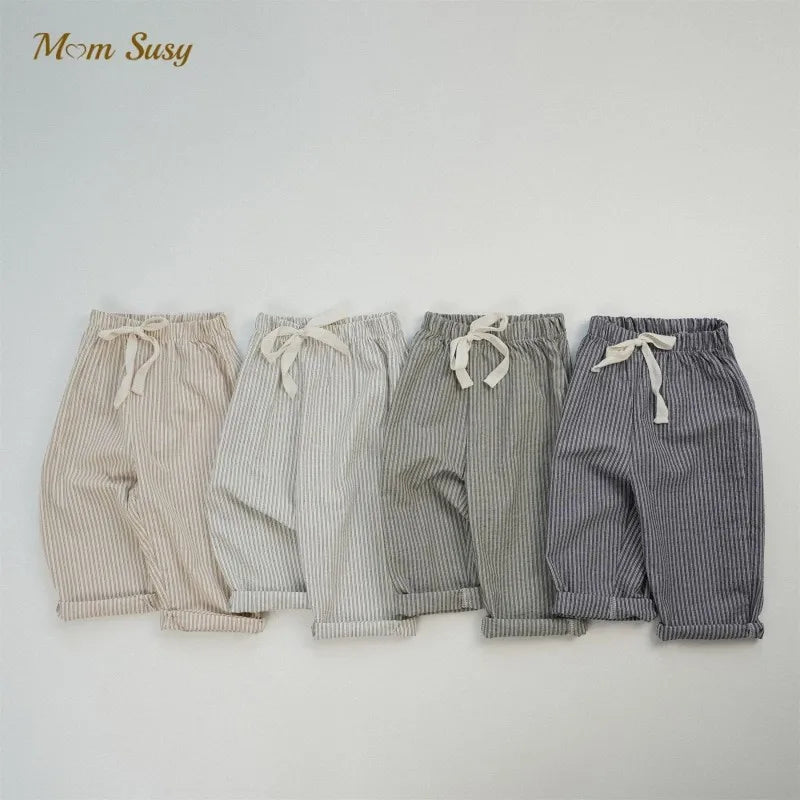 Kids Striped Cotton Pants