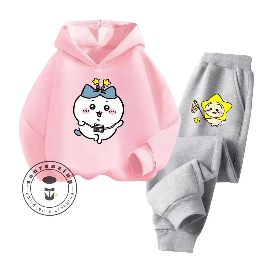 Cartoon Hoodie & Trousers Set