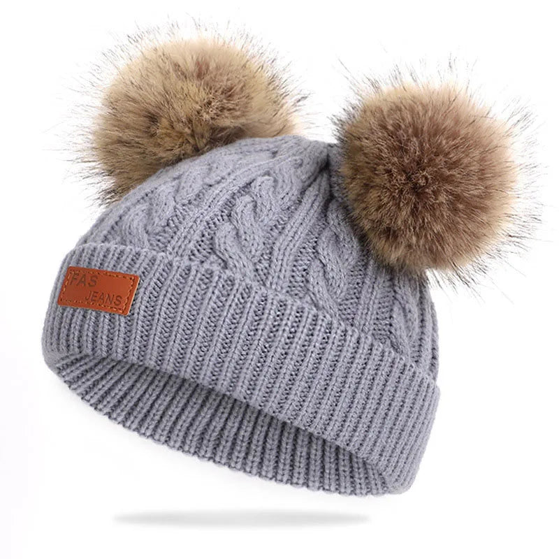 Double Wool Pompom Beanie