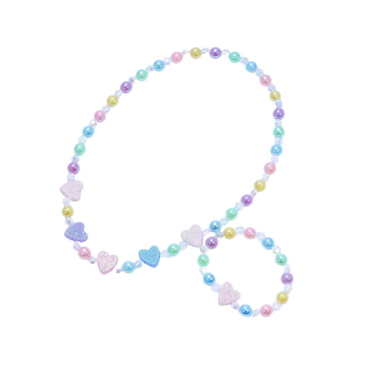 Heart-Shaped Necklace & Bracelet Set