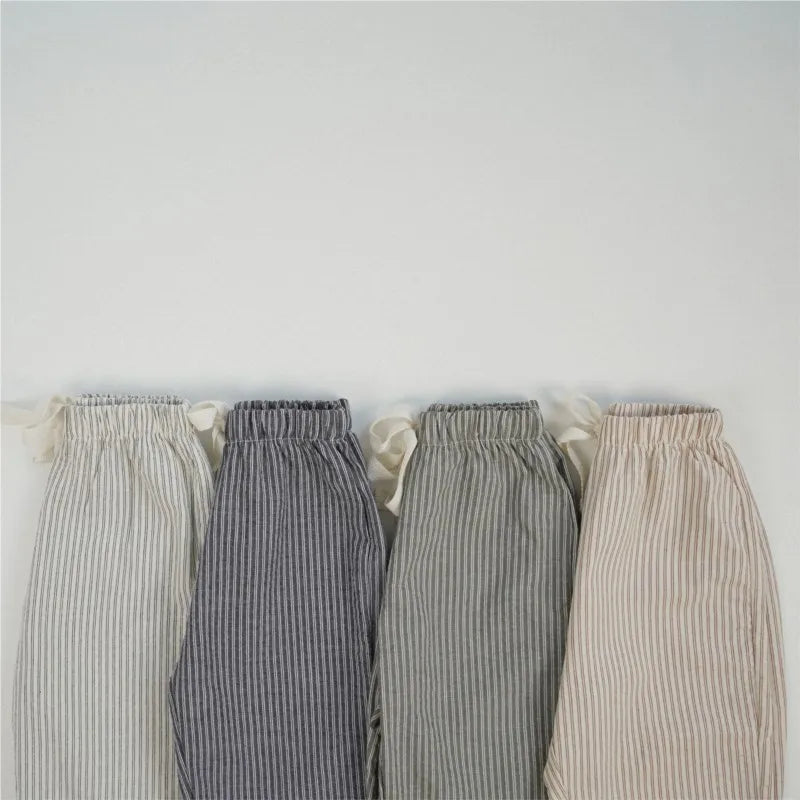 Kids Striped Cotton Pants