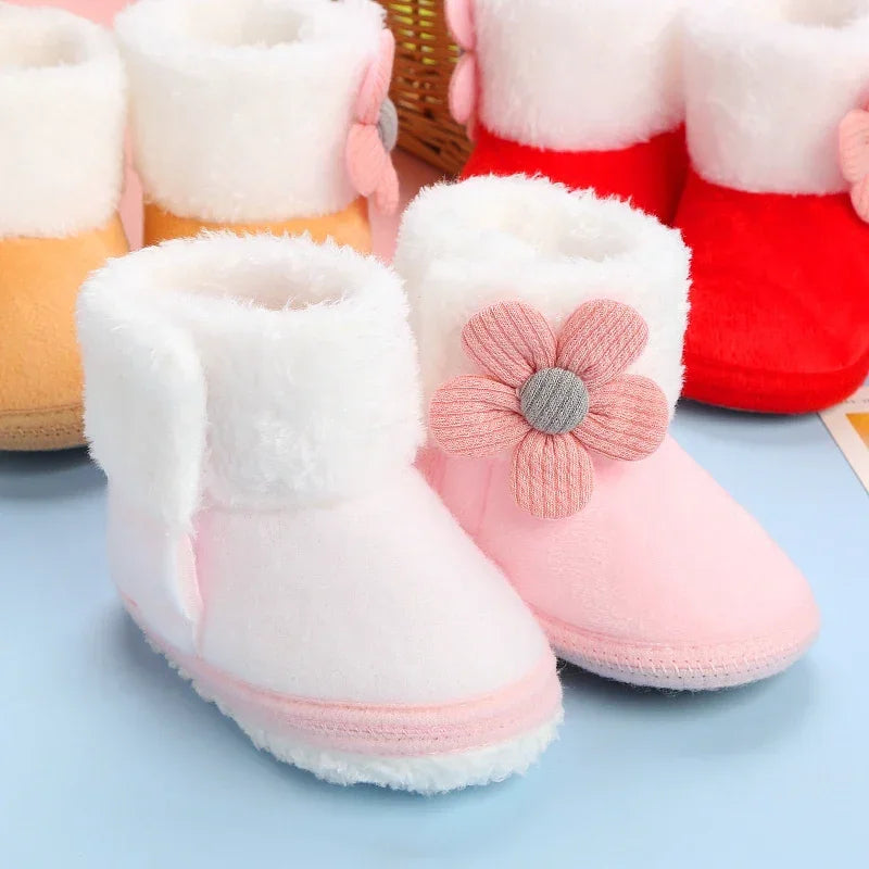 Girls' Flower Snow Boots