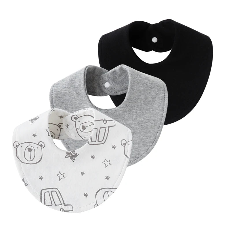 Cotton Baby Bibs - 3Pc
