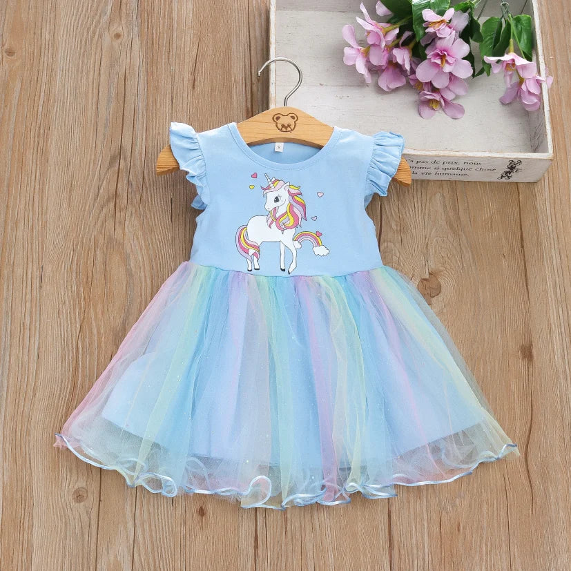 Girls Summer Unicorn Dress