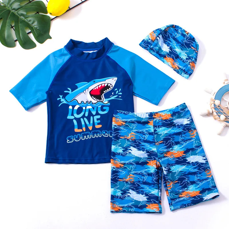 Boys' 3-Piece Shark Swimsuit Set