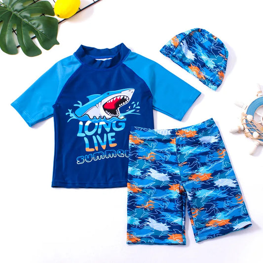 Boys' 3-Piece Shark Swimsuit Set