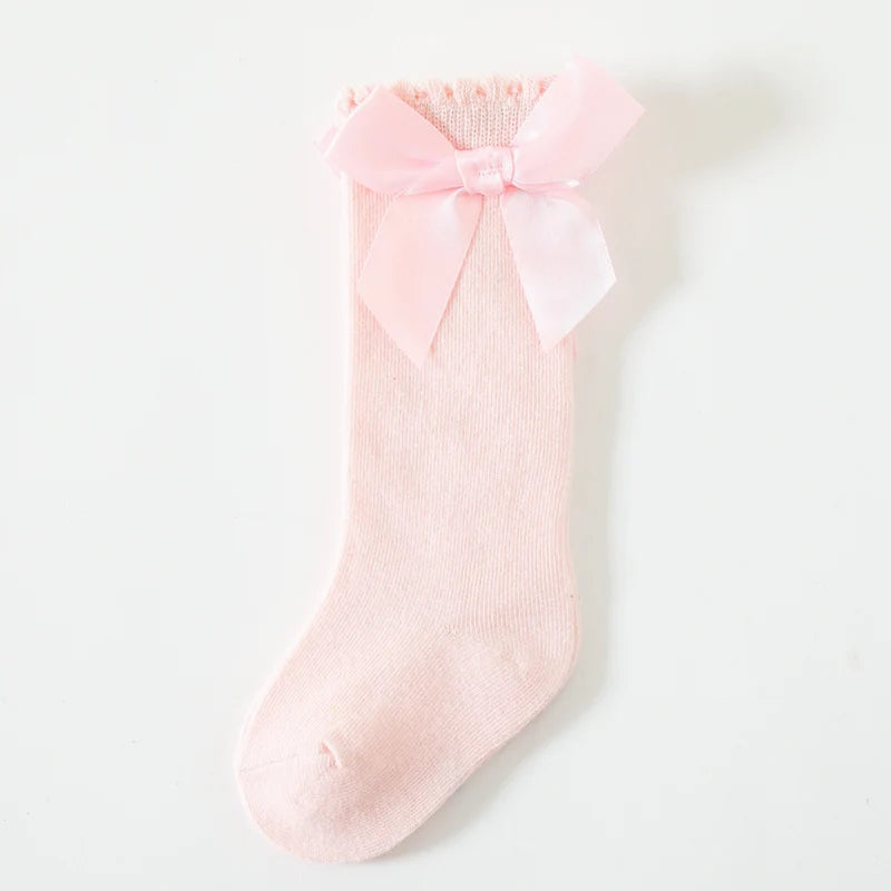 Bow Knee-High Cotton Socks