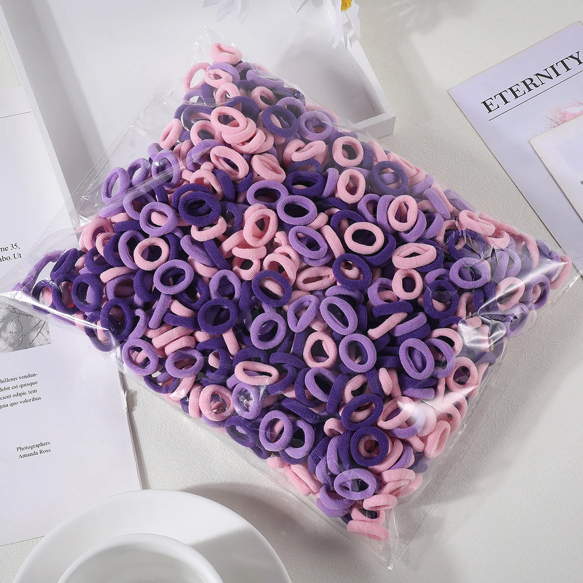 100 Pcs Colorful Hair Ties